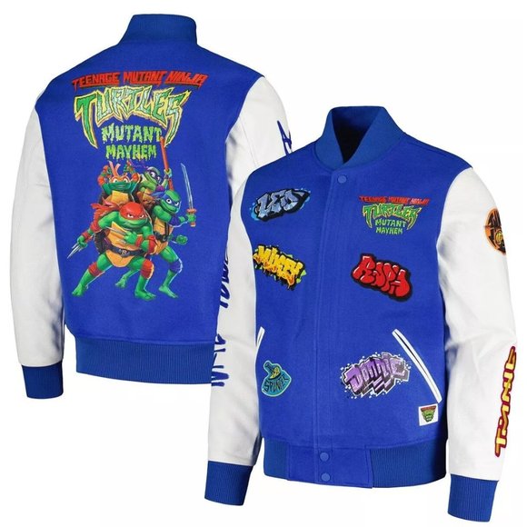 NEW Freeze Max Nickelodeon Teenage Mutant Ninja Turtles Blue Varsity Jacket XXL
